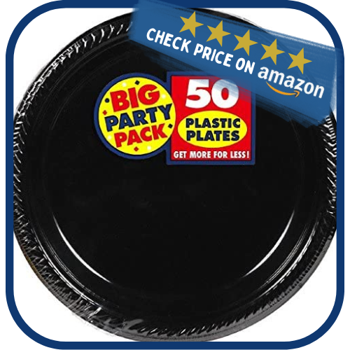 Big Party Pack Jet Black Plastic Plates