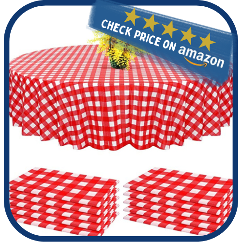 Disposable Round Checkered Tablecloths