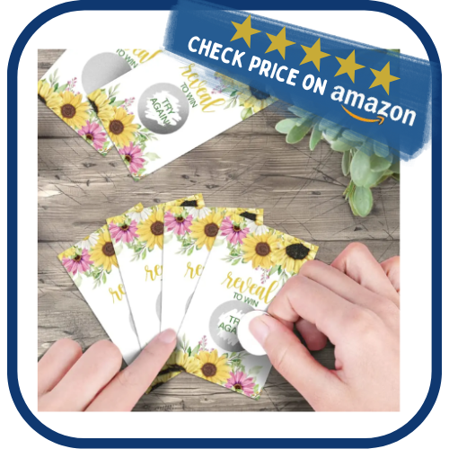 Sunflower Bridal Shower Scratch Off Game Cards