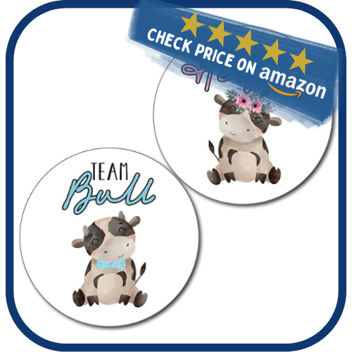 Team Bull and Heifer Gender Reveal Party Stickers
