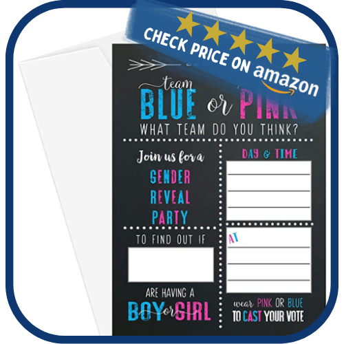 Team Pink or Blue Invitations with Envelopes