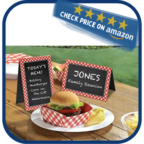 amscan Picnic Party Chalkboard Tent Cards