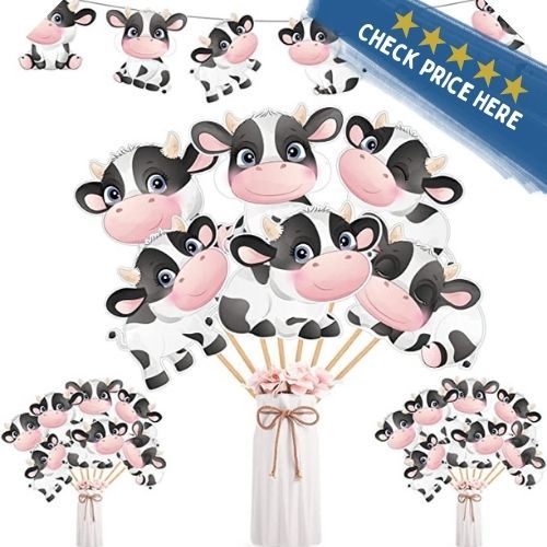 Cow Party Centerpiece Cards and Sticks