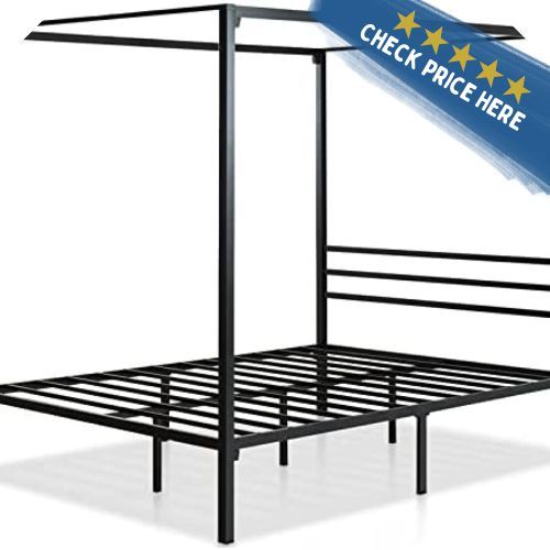 ZINUS Patricia Black Metal Canopy Platform Bed Frame