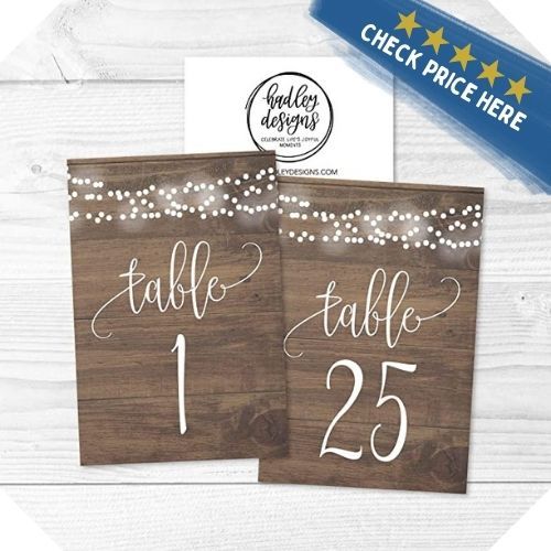 Rustic Wood Lights Table Number
