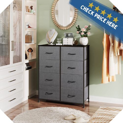 WLIVE Tall Fabric Dresser with 8 Drawers