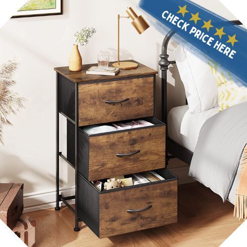 WLIVE Dresser with 3 Drawers, Fabric Nightstand