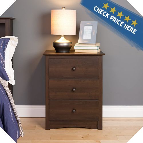 Prepac Fremont Nightstand, Tall 3-Drawer, Espresso