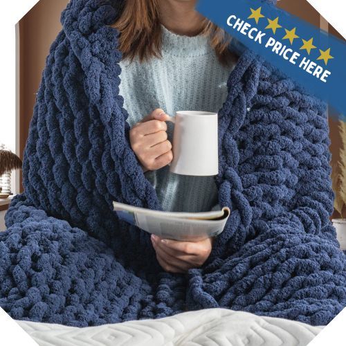 Heart and Stone Chunky Knit Chenille Blanket