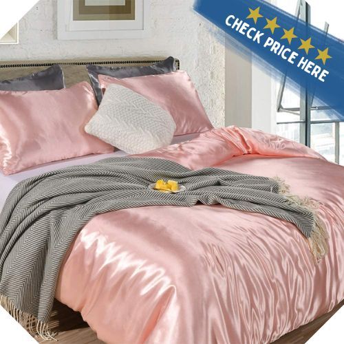 Silk-Like Satin Pink Girls Duvet Comforter Set