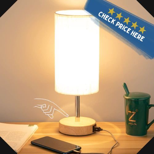 Yarra-Decor Bedside Lamp with USB Port - Touch Control Table Lamp