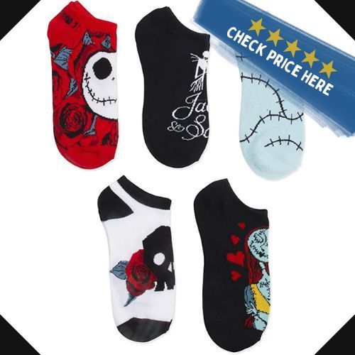 Disney womens Nightmare Before Christmas 5 Pack No Show Socks