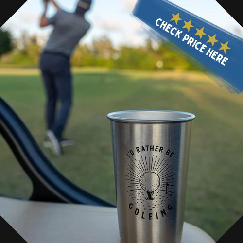 "I'd Rather Be Golfing" Stainless Steel Pint Cup Tumbler