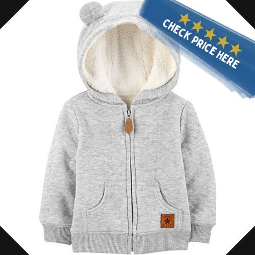 Simple Joys by Carter's Unisex Babies' Hooded Sweater Jacket with Sherpa Lining