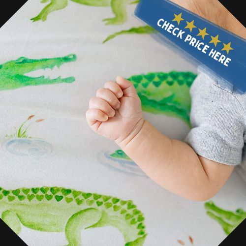 Alligator Fitted Crib Sheet, Made from Viscose from Bamboo and Spandex Material
