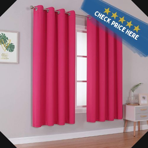 DUALIFE Hot Pink Blackout Curtains